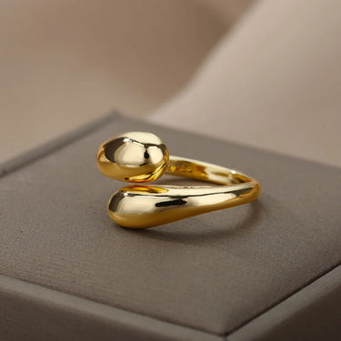 Stainless Steel Double Ball Beads Ring